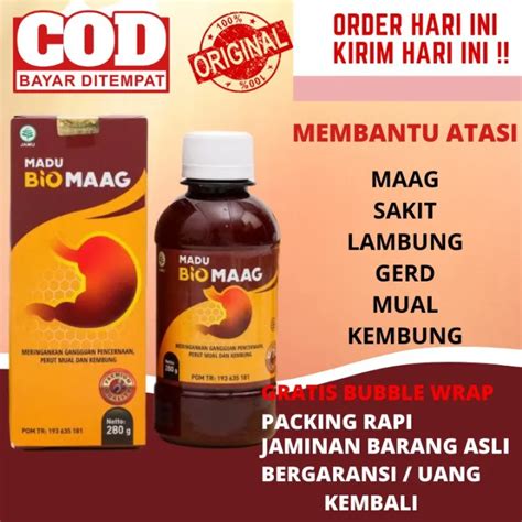 Madu Biomaag Original Obat Asam Lambung Maag Kronis Gerd Mual Lazada