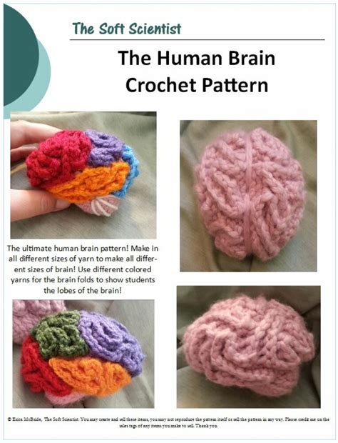 Human Brain Model Amigurumi Crochet Pattern + Tutorial - Beginner Friendly