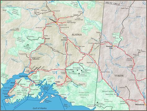 Road Map Of Alaska With Cities And Towns - World Maps