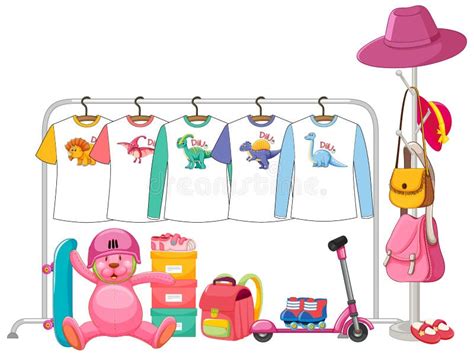 Isolated Clothes On The Rack Display Stock Vector Illustration Of