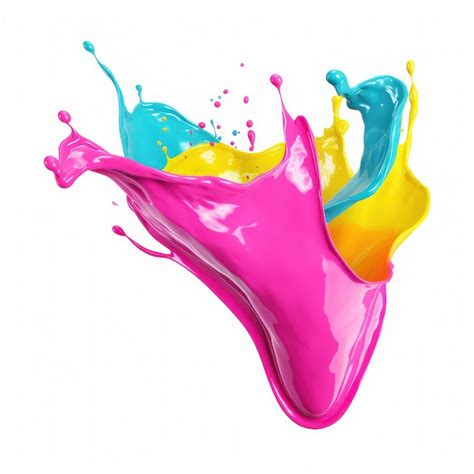 Cmyk Splash D Rendering Of Color Explosion In Cyan Magenta Yellow And