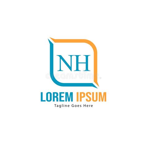 Initial Nh Logo Template With Modern Frame Minimalist Nh Letter Logo