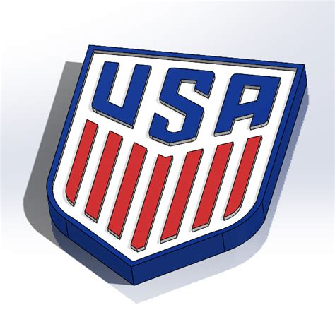 STL file USA national soccer team emblem 3D print model 🇺🇸・3D printing ...