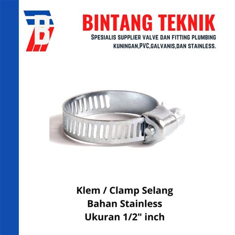 Jual Klem Selang Clamp Selang 1 2 Inch Bahan Stainless Di Lapak Toko