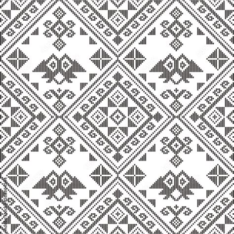 Filipino folk art - Yakan cloth inspired vector seamless pattern ...