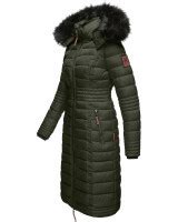 Navahoo Umay Damen Lange Winterjacke Mit Fellkragen Olive Gr XL 129 90