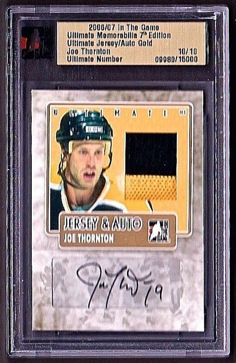 2006 07 ITG Ultimate Memorabilia 7th Edition Joe Thornton Auto Gold 10