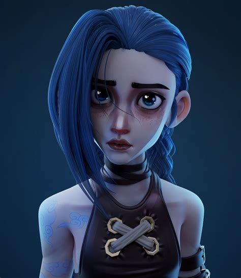 Artstation Arcane Jinx Fanart Shin Min Jeong Fan Art 3d Character