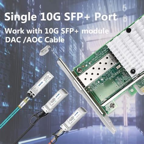 Carte Réseau 10gbe Ethernet Pcie Pour Intel X520 Da1 82599en Chip Single Sfp Port Nic Card