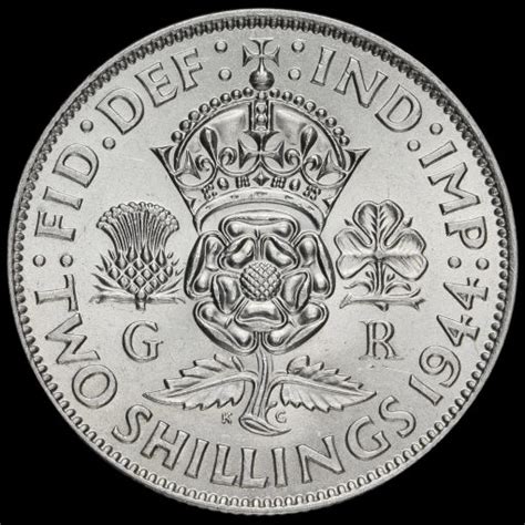 George Vi Silver Two Shilling Coin Florin A Unc