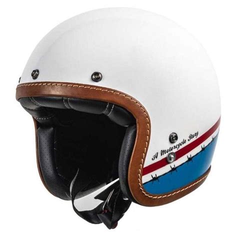 Casque EVASION HELSTONS Blanc Bleu Rouge MOTO AXXE FR Casque Jet