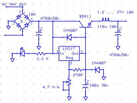 Regulated Power Supply Darlington Power For Lm317 10a 1 2 37v