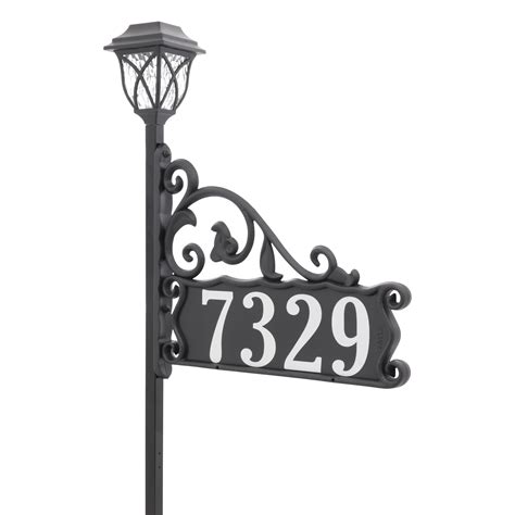 Address America Usa Handcrafted Double Sided Reflective Boardwalk Address Sign With Solar Light