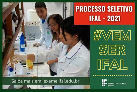 Ifal seleciona estudantes para cursos técnicos gratuitos subsequentes e