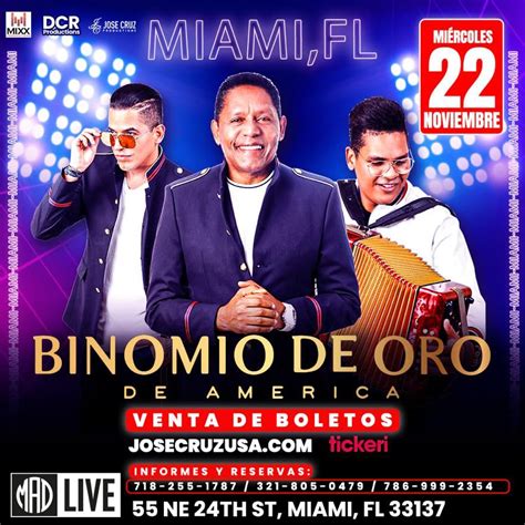 MIAMI FLORIDA EL BINOMIO DE ORO DE AMERICA EN CONCIERTO EN MAD LIVE