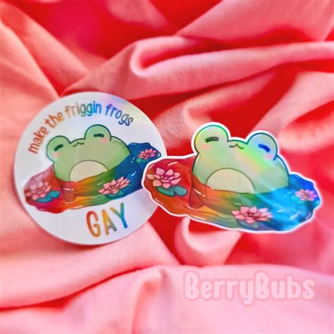 Gay Frogs Pride Stickers Pride Frogs Rainbow Frogs Meme Stickers