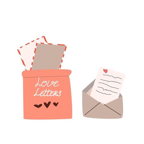 Lettre D amour Avec Enveloppe Et Boîte Aux Lettres Avec Lettres