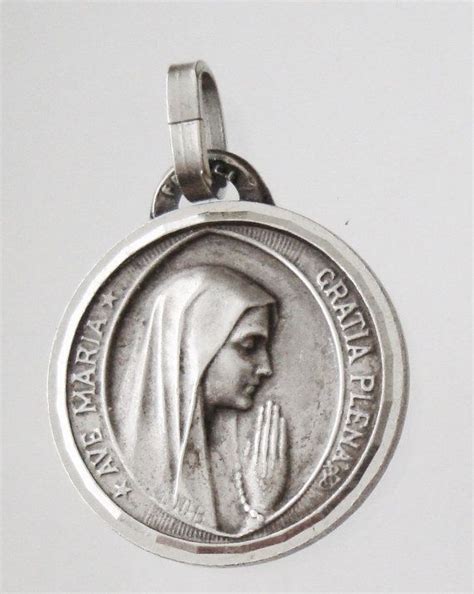 Ave Maria Gratia Plena Antique Religious Medal Pendant On Etsy