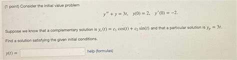 [answered] 1 Point Consider The Initial Value Problem Y Y 31 Y 0 2 Y 0