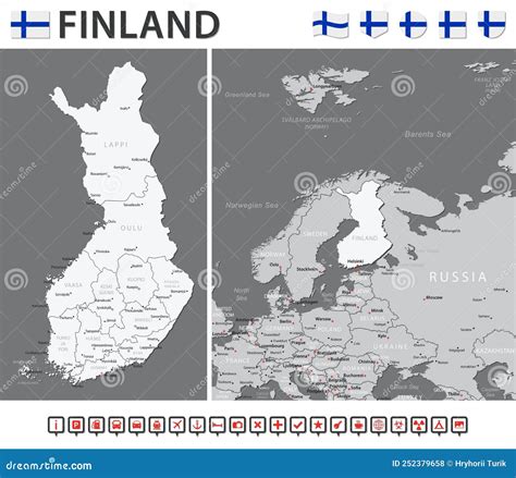 Conjunto Infogr Fico De Vector De Mapa Finland Stock De Ilustraci N