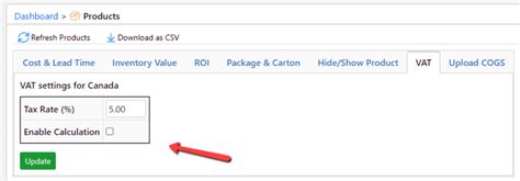 Enable Vat Calculation Products