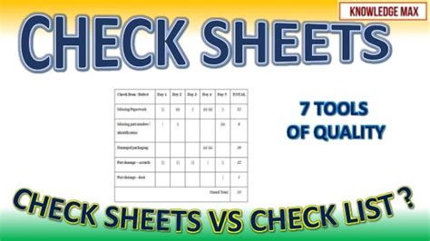 Check sheets 7 tools of quality