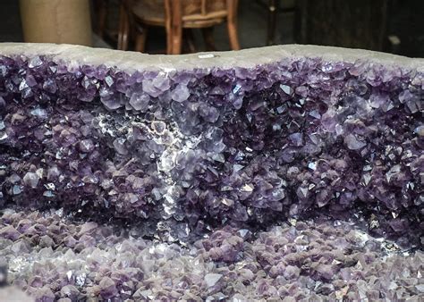 Amethyst Geode Table with Round Glass Top | EBTH