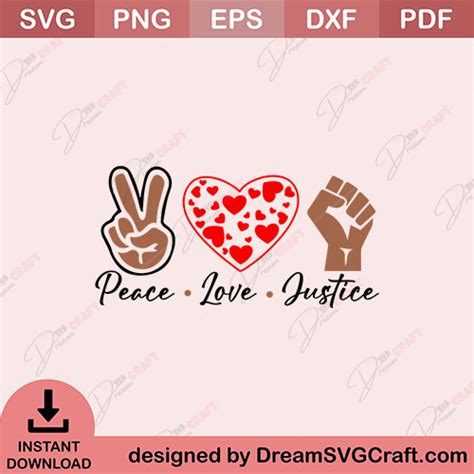 Peace Love Justice Svg Dreamsvgcraft