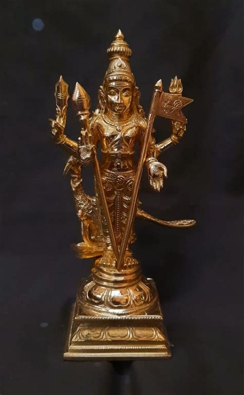 Golden Gold Plated Panchalogam Lord Murugan Statue For Home Size