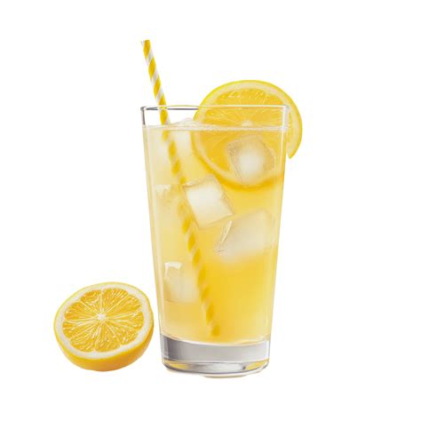 Refreshing Lemonade With Ice And Lemon Slices 49328566 Png