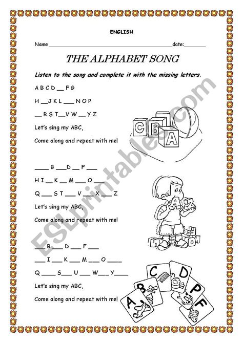 the alphabet song - ESL worksheet by sonia.viclx