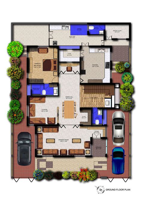 Bungalow Floor Layout by Ar Ashil Mehta | KreateCube