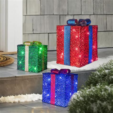 Amazon Yofit Set Of Christmas Lighted Gift Boxes Decorations