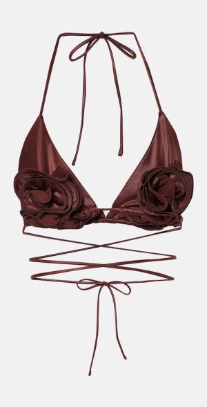 Magda Butrym Floral appliquÃ triangle bikini top