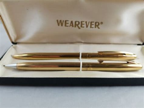 Vintage Gold Wearever Ballpoint Pen And Pencil Set In Original Case Ebay