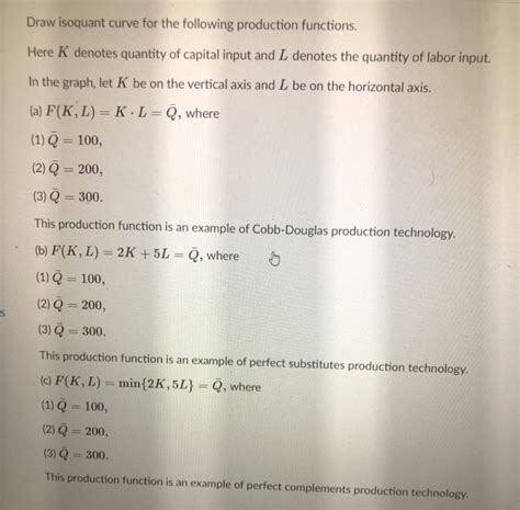 Solved Draw Isoquant Curve For The Following Production Chegg