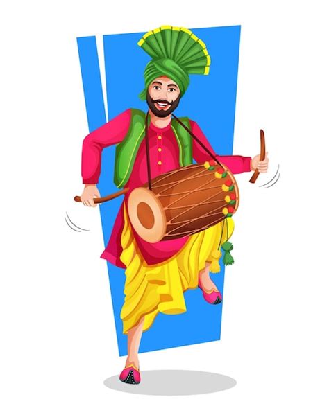 Premium Vector Vector Illustration Of A Punjabi Bhangra Dancer With