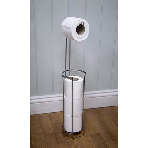 Croydex Chrome Free Standing Toilet Roll Holder Qm263941