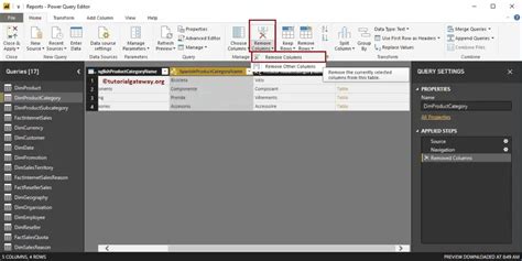 Remove Columns From Tables In Power BI