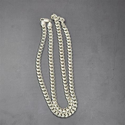 Sterling Silver 925 Cuban Link Chain Solid Silver 20… Gem