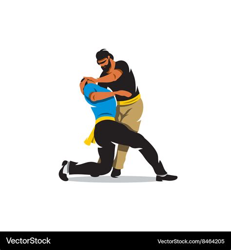 Krav Maga Sparring Cartoon Royalty Free Vector Image