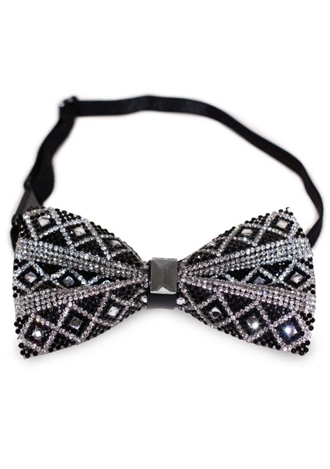 Rhinestone Bow Tie Black And Silver Rhinestone Chrystal Bowtie Bows N