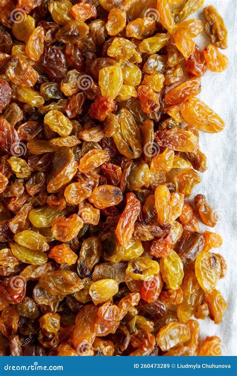 Organic Dried Raisins Top View Flat Lay Overhead Stock Image Image