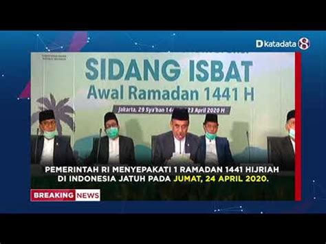 Hasil Sidang Isbat 1 Ramadan 1441H Resmi Jatuh Pada Jumat 24 April