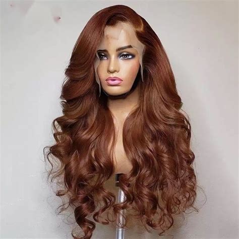 Chocolate Brown Wig Lace Front Wig Hd Pre Plucked Body Wave Etsy