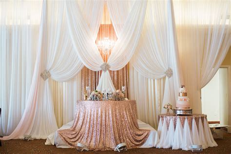 Sweetheart Table On Stage Next To The Cake Table Love That The Cake