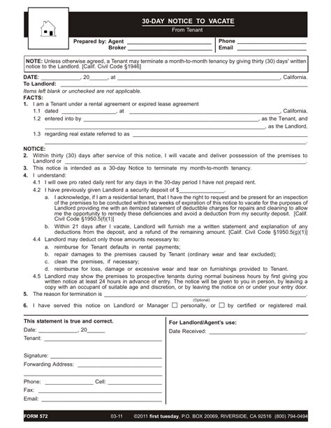 Day Notice To Terminate Tenancy At Will California Bios Pics