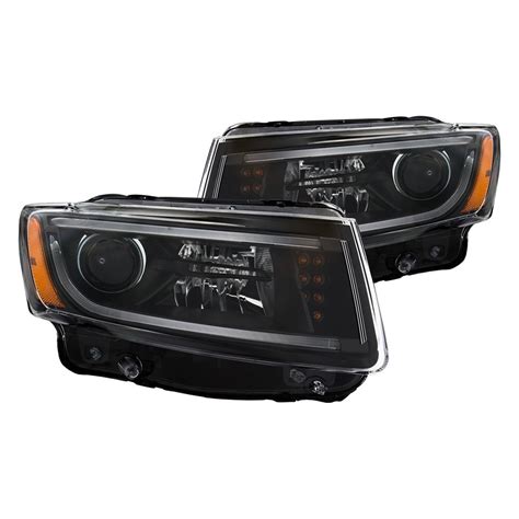 Anzo Black Drl Bar Projector Headlights With Led Turn Signal