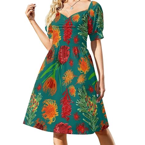 Australian Native Floral Pattern Dress summer outfits for wom ...