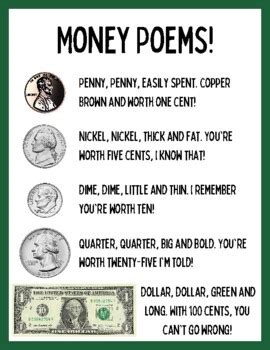 Freebie Money Posters Value Poems By Cheyenne Hurston Tpt